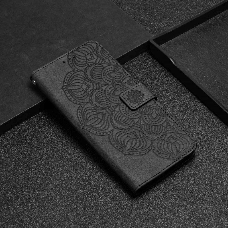 Etui Folio do iPhone 14 z Łańcuch Paskowata Mandala