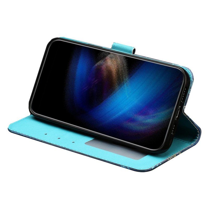 Etui Folio do iPhone 15 Pro Max z Łańcuch Marmur 3d Z Paskiem