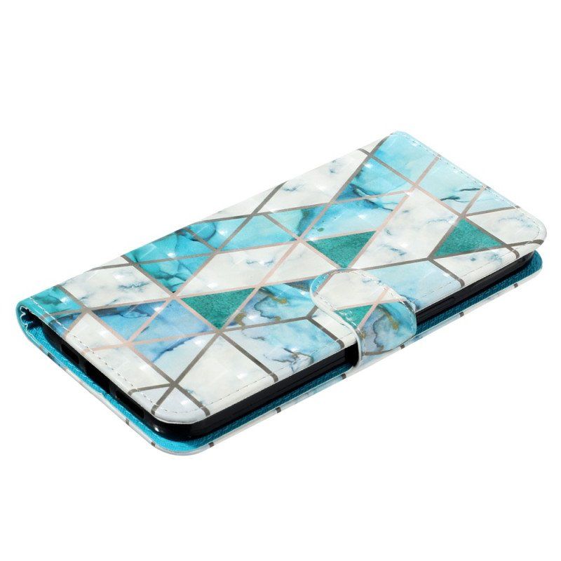 Etui Folio do iPhone 15 Pro Max z Łańcuch Marmur 3d Z Paskiem