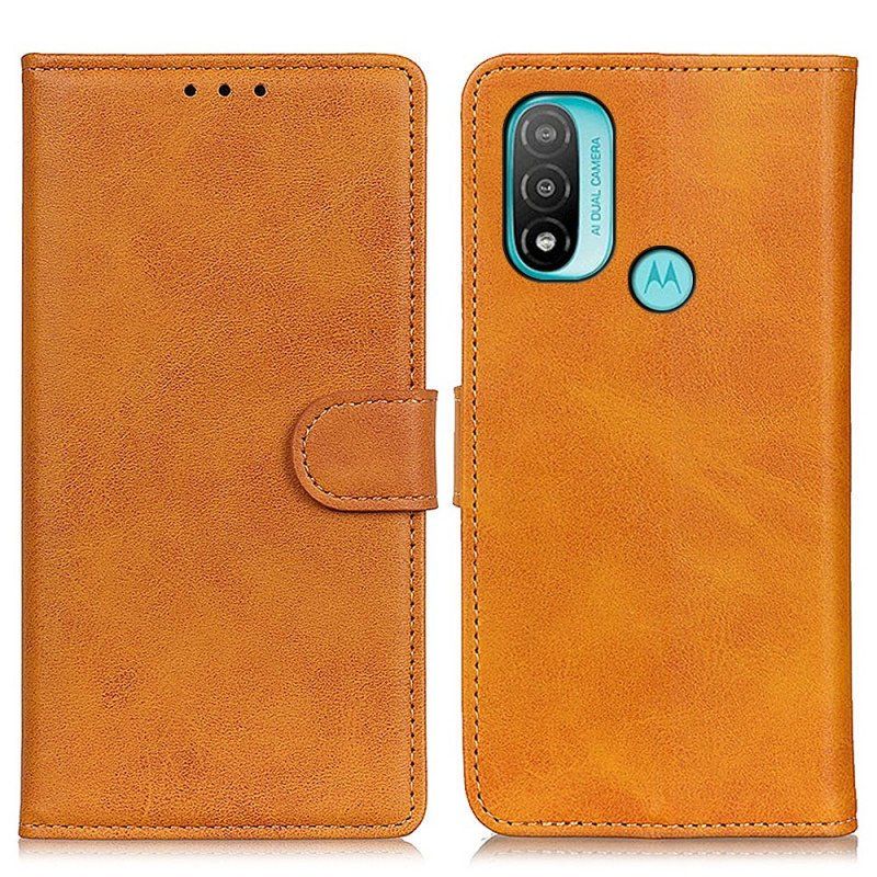 Etui Folio do Moto E40 / E30 / E20 Retro Matowy Efekt Skóry