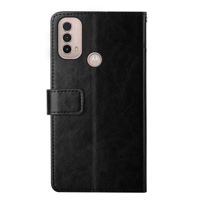 Etui Folio do Moto E40 / E30 / E20 Stylowa Skórzana Konstrukcja Geo Y