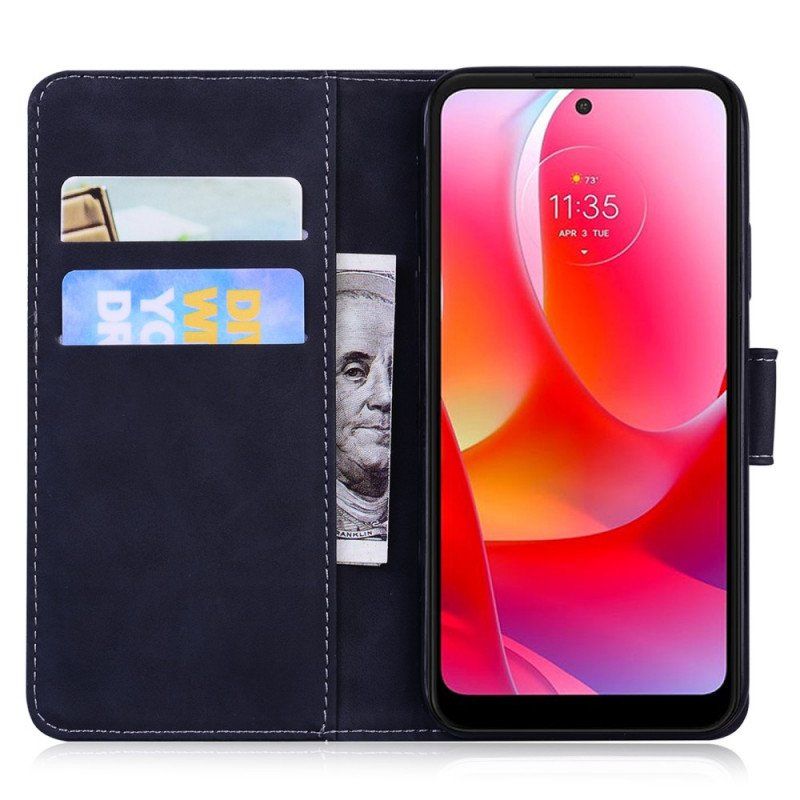 Etui Folio do Moto G51 5G Nadruk Twarzy Tygrysa