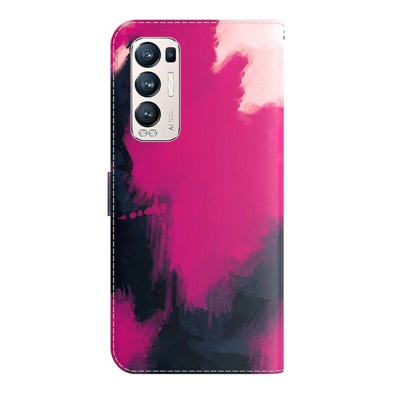 Etui Folio do Oppo Find X3 Neo Streszczenie Kolorowe