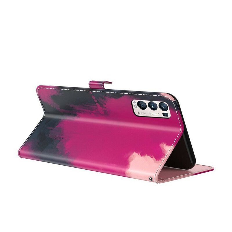 Etui Folio do Oppo Find X3 Neo Streszczenie Kolorowe
