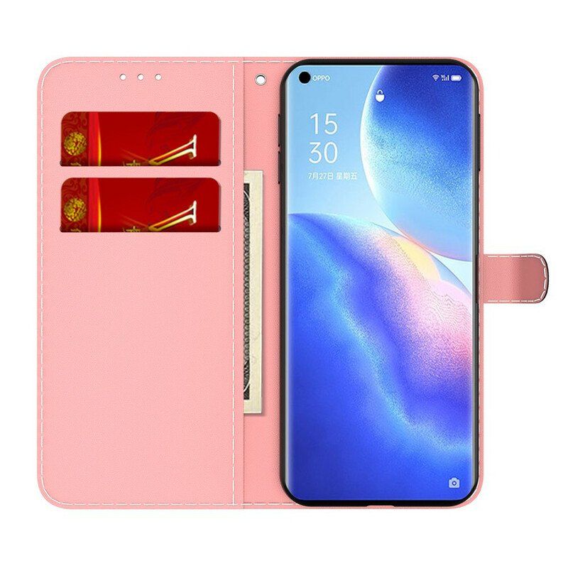 Etui Folio do Oppo Find X3 Neo Streszczenie Kolorowe