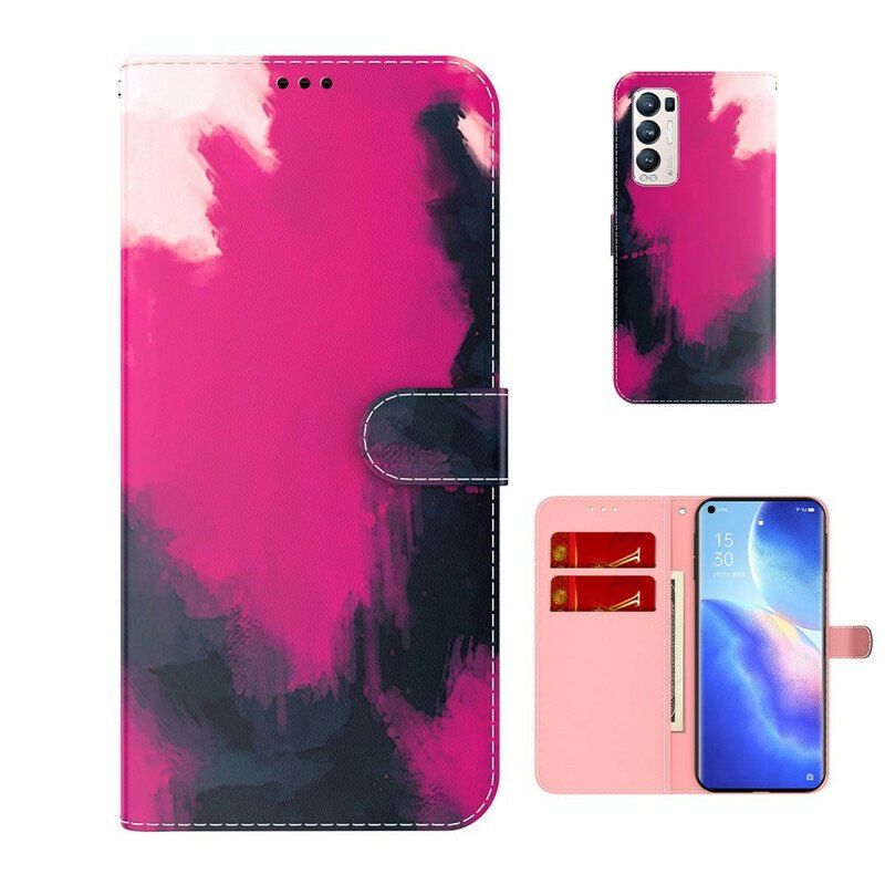 Etui Folio do Oppo Find X3 Neo Streszczenie Kolorowe