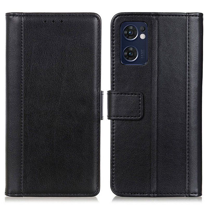 Etui Folio do Oppo Find X5 Lite Kolorowa Wersja Skóry Dwoinowej