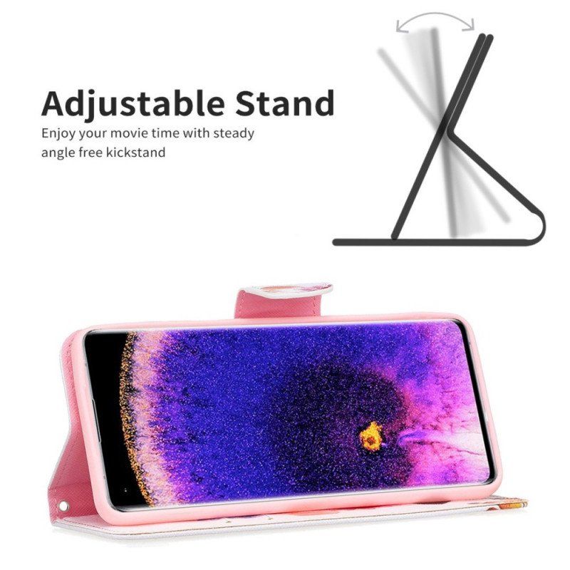 Etui Folio do Oppo Find X5 Lite Malowane Motyle