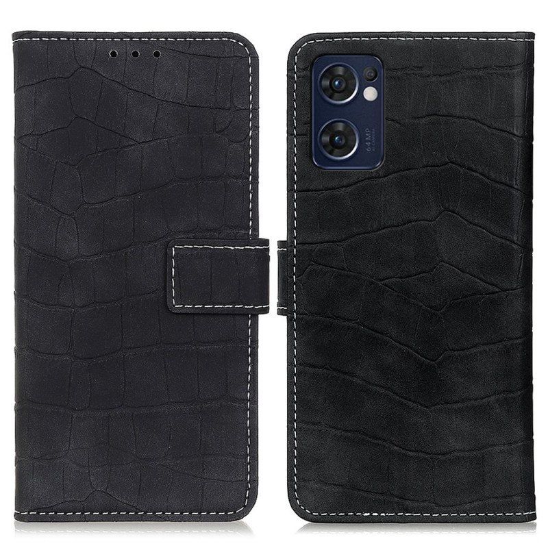 Etui Folio do Oppo Find X5 Lite Moc Krokodyla