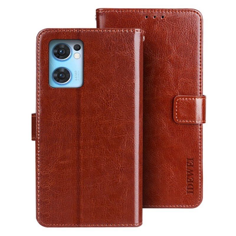 Etui Folio do Oppo Find X5 Lite Sztuczna Skóra Idewei W Stylu Vintage