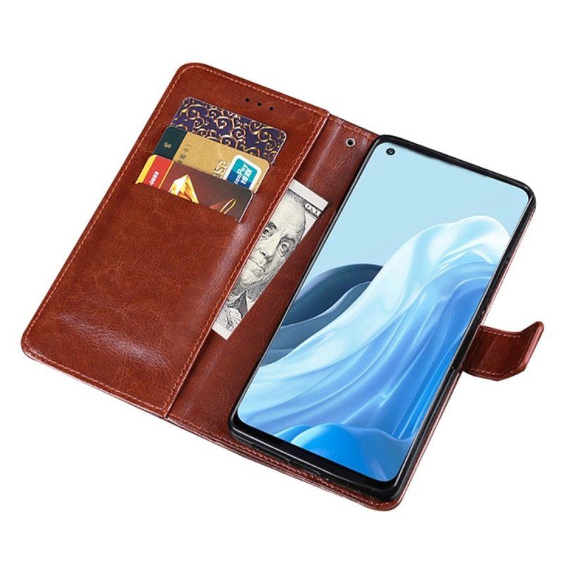 Etui Folio do Oppo Find X5 Lite Sztuczna Skóra Idewei W Stylu Vintage