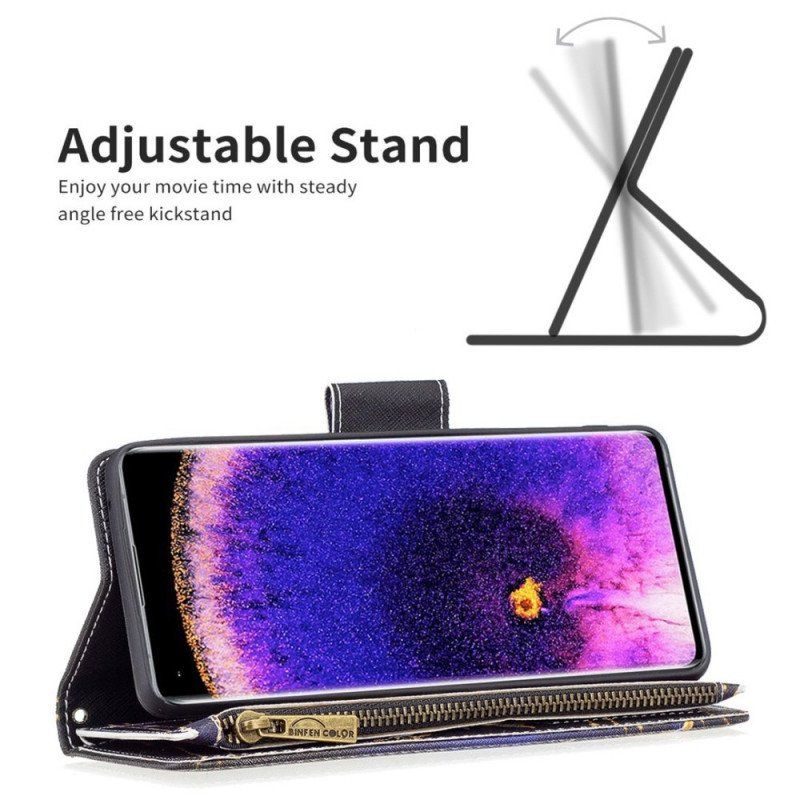 Etui Folio do Oppo Find X5 Lite Zapinana Na Zamek Saszetka Royal Butterfly