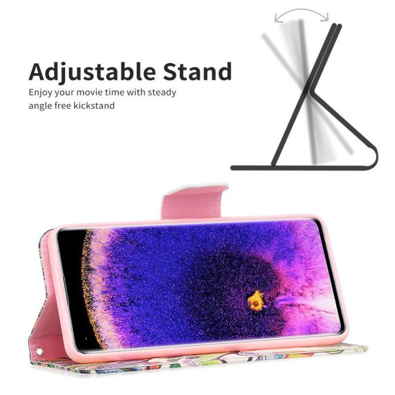 Etui Folio do Oppo Find X5 Malowanie Drzew