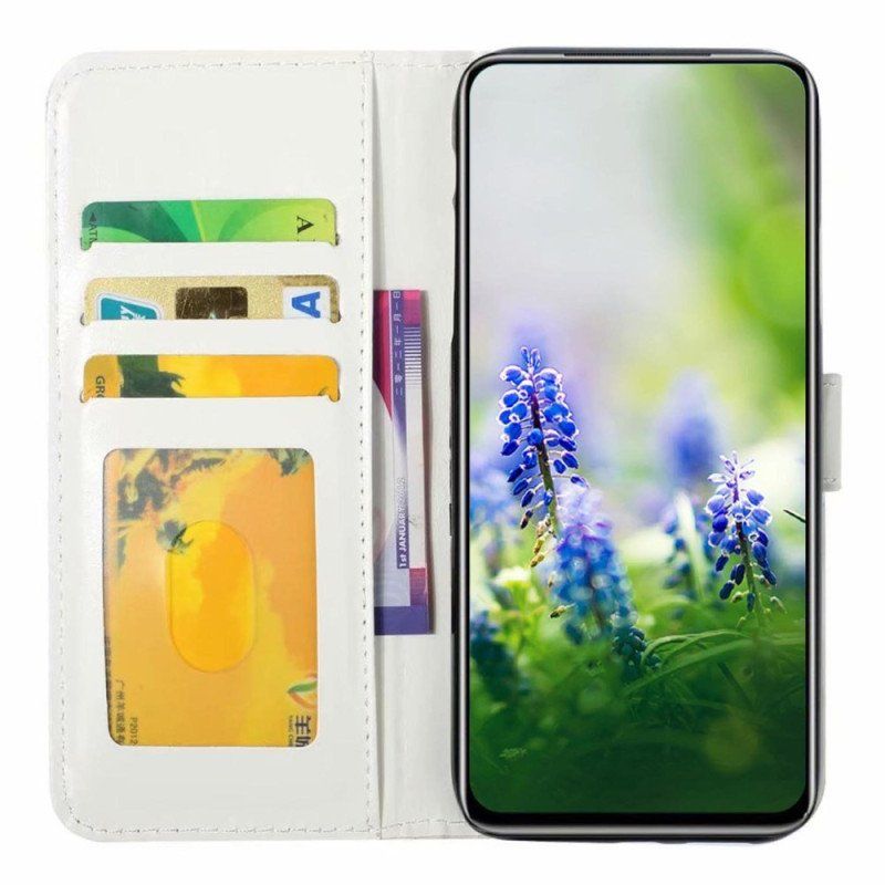 Etui Folio do Oppo Reno 8 z Łańcuch Smycz Wilk