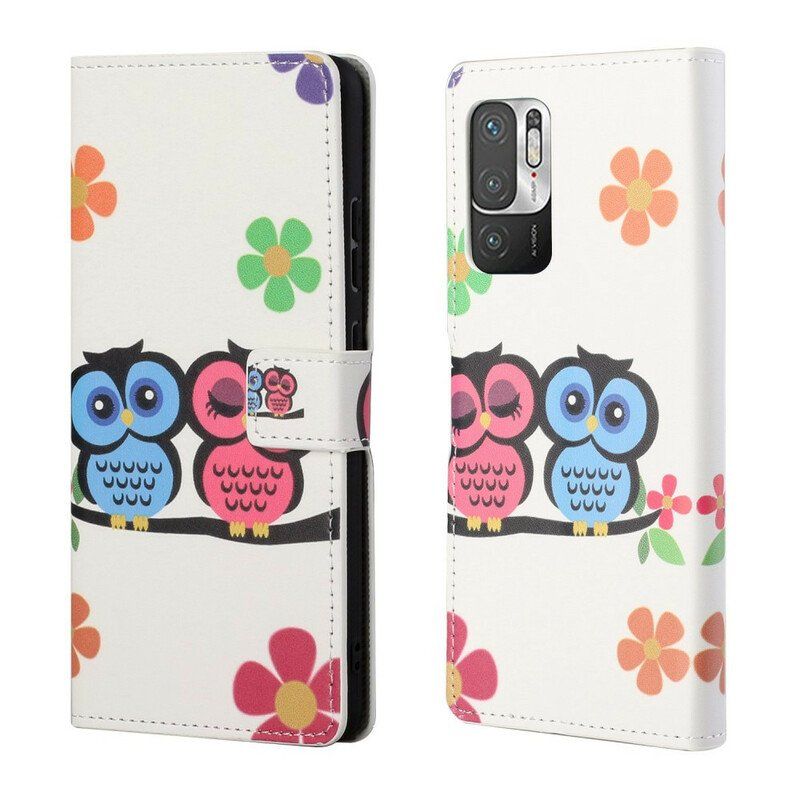 Etui Folio do Poco M3 Pro 5G Rodzina Sów