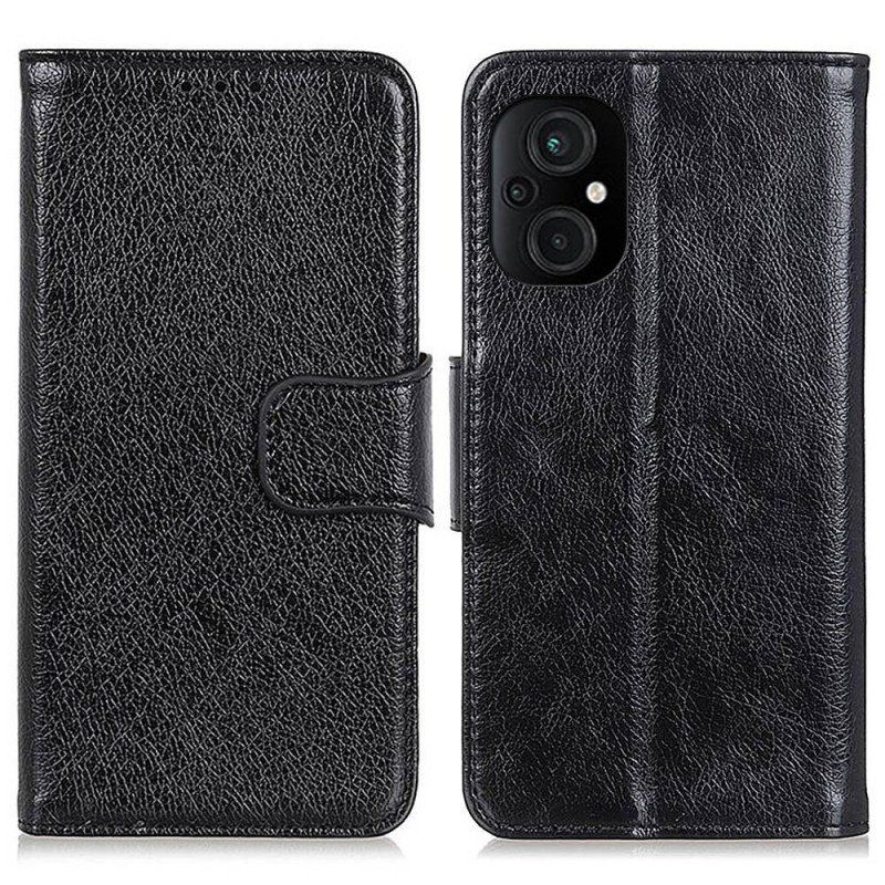 Etui Folio do Poco M4 5G Dwoina Skóry Nappa