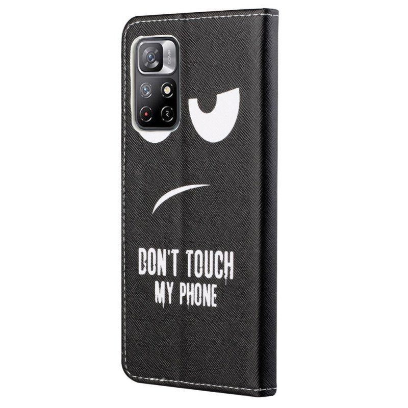 Etui Folio do Poco M4 Pro 5G Nie Dotykaj Mojego Telefonu