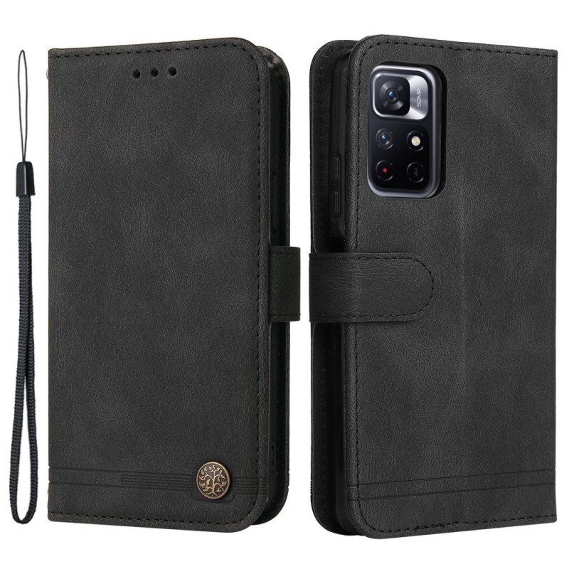 Etui Folio do Poco M4 Pro 5G Nit I Pasek Ze Sztucznej Skóry