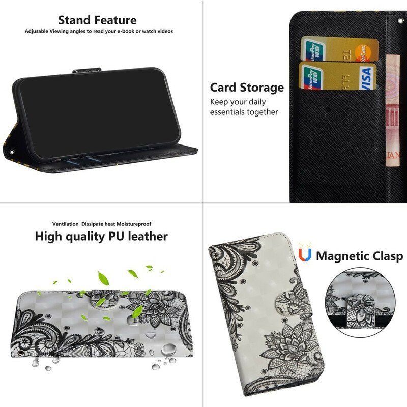 Etui Folio do Poco X3 / X3 Pro / X3 NFC Koronkowe Kwiaty