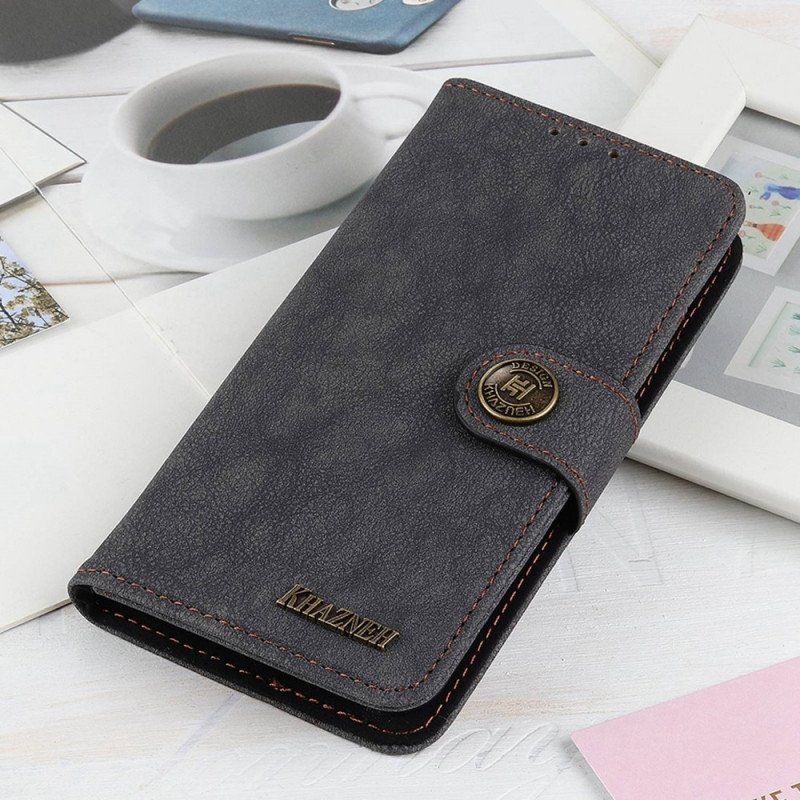 Etui Folio do Poco X4 GT Khazneh Dwoina Ze Sztucznej Skóry W Stylu Retro