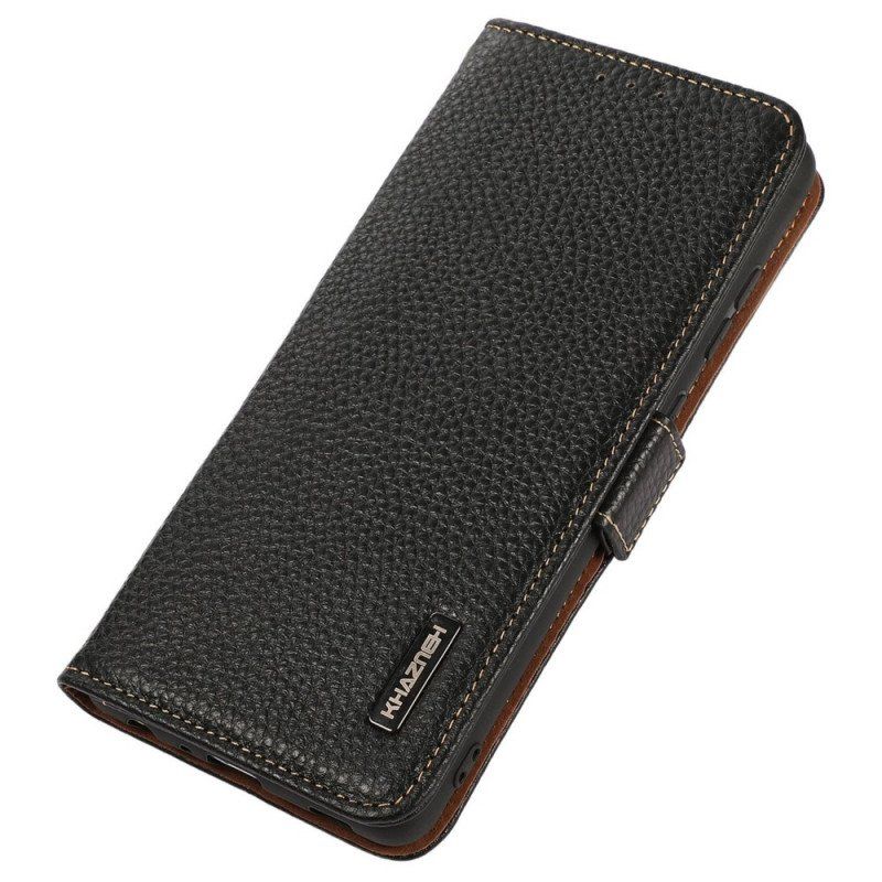 Etui Folio do Poco X4 GT Skóra Liczi Khazneh Rfid