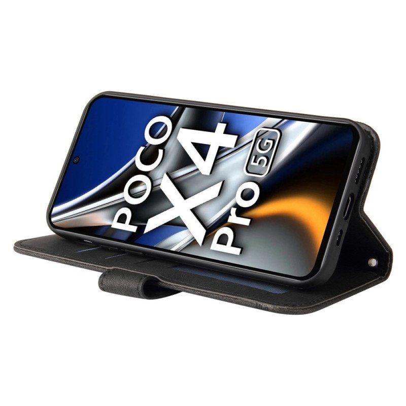 Etui Folio do Poco X4 Pro 5G Nit I Pasek Ze Sztucznej Skóry
