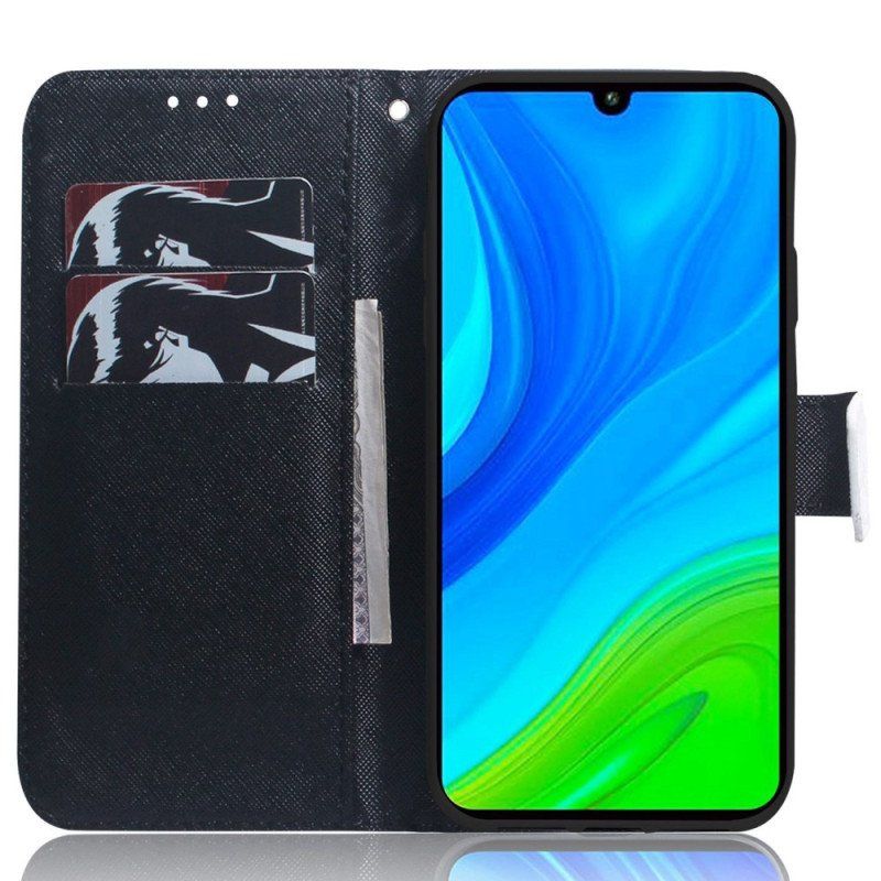 Etui Folio do Poco X4 Pro 5G z Łańcuch Szary Kot Z Paskiem