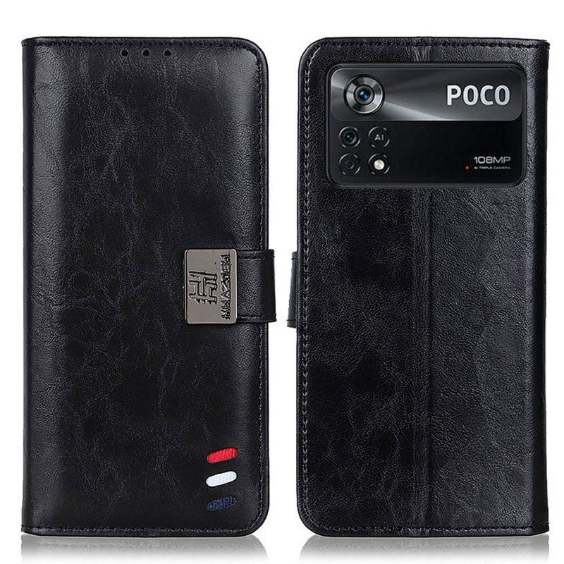 Etui Folio do Poco X4 Pro 5G Zapięcie Srebrne