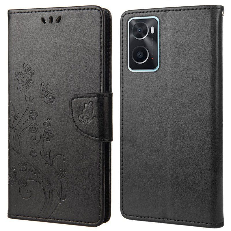 Etui Folio do Realme 9i Motyle I Kwiaty