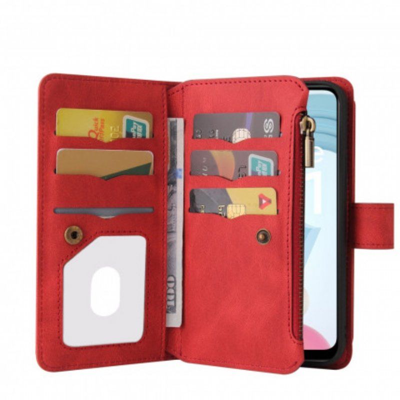 Etui Folio do Realme C21 Wielofunkcyjny Uchwyt Na 10 Kart