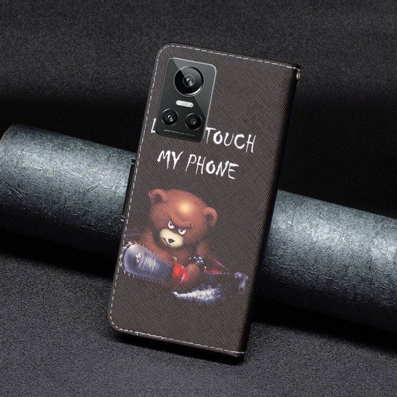 Etui Folio do Realme GT Neo 3 Nie Dotykaj Mojego Telefonu