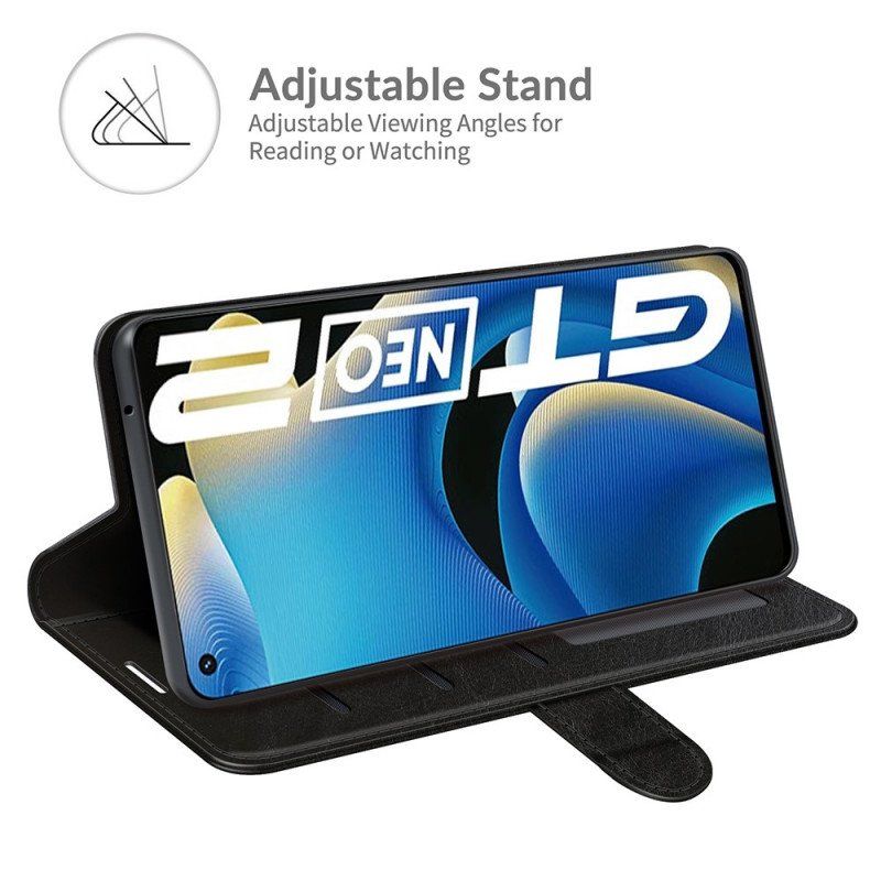 Etui Folio do Realme GT Neo 3T / Neo 2 Designerski Efekt Skóry