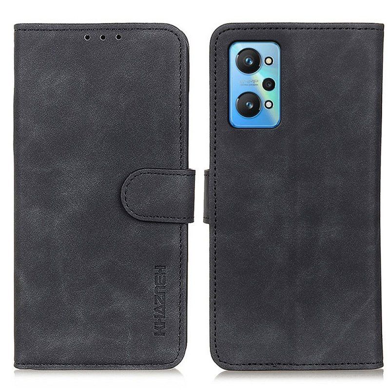 Etui Folio do Realme GT Neo 3T / Neo 2 Efekt Matowej Skóry W Stylu Vintage Khazneh
