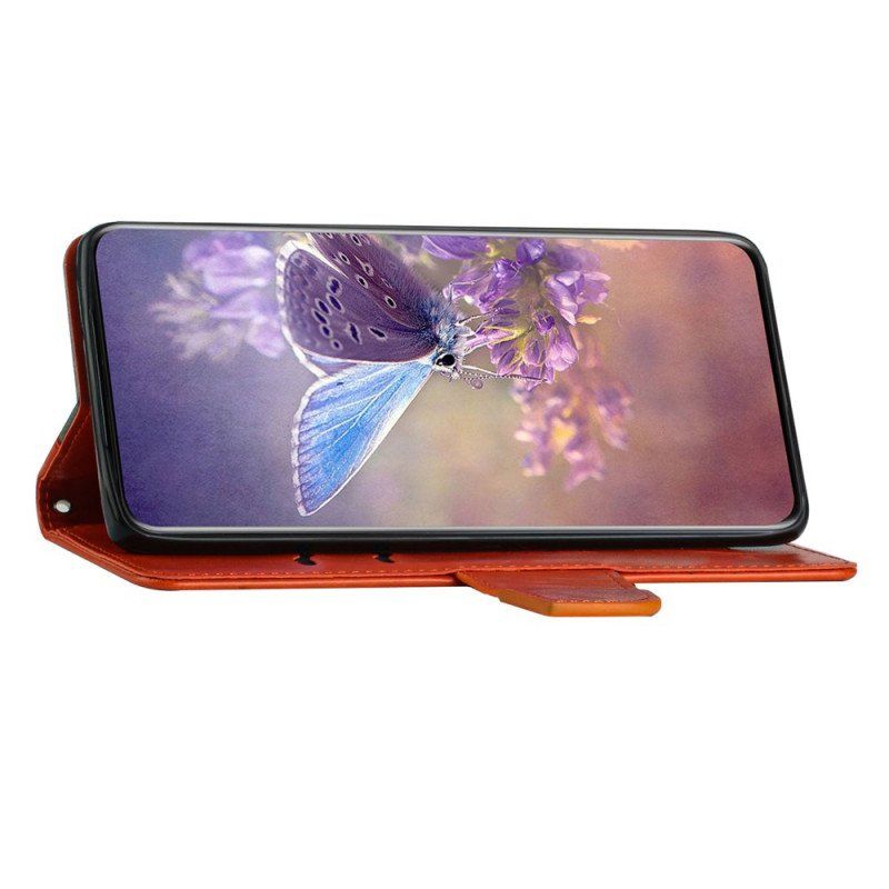 Etui Folio do Samsung Galaxy A13 z Łańcuch Dwukolorowy Motyl Z Paskiem