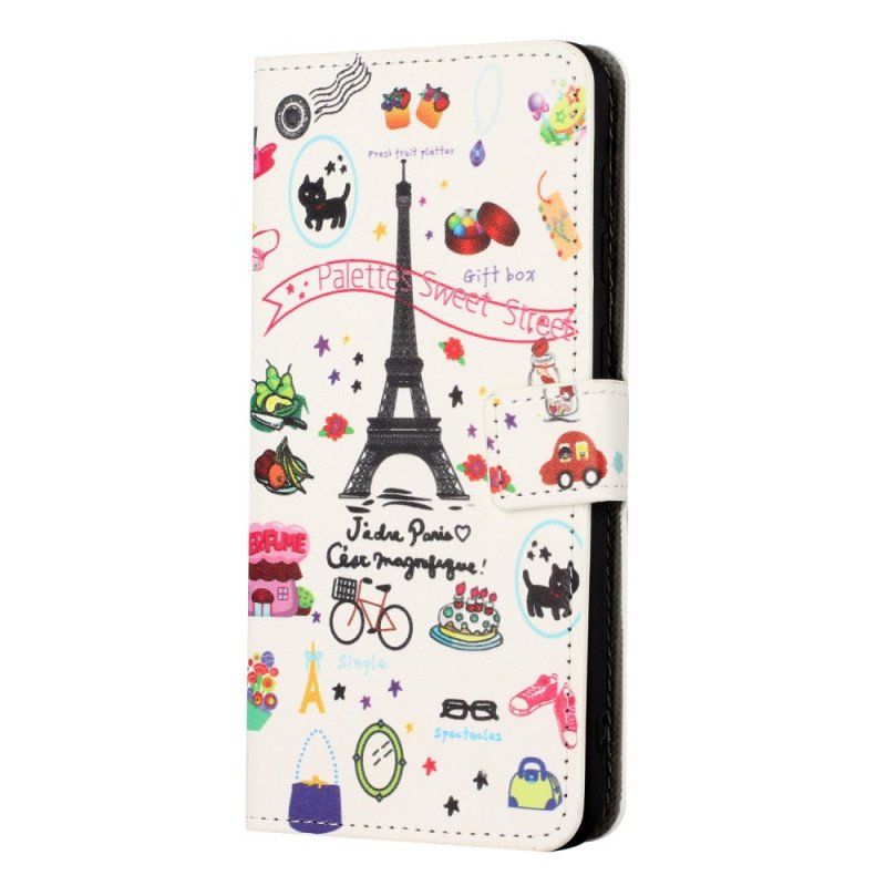 Etui Folio do Samsung Galaxy A14 / A14 5G Kocham Paryż