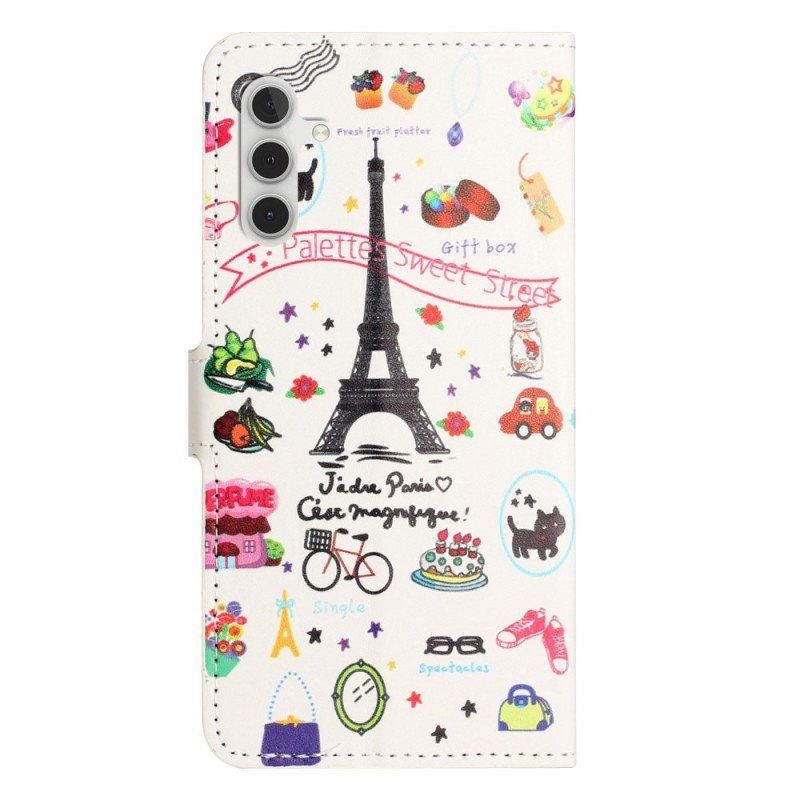 Etui Folio do Samsung Galaxy A14 / A14 5G Kocham Paryż