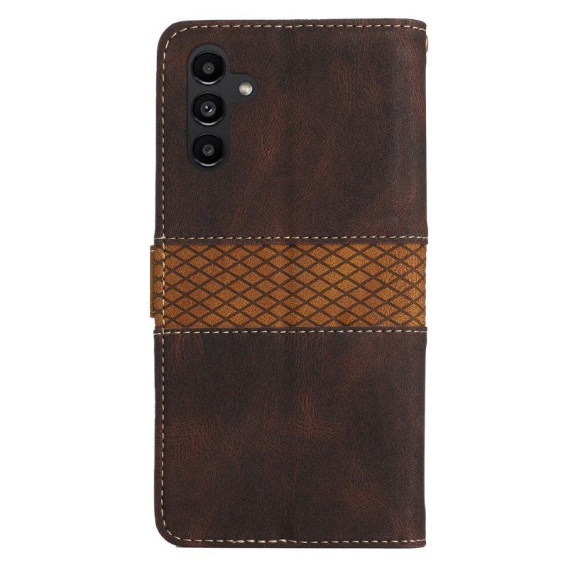 Etui Folio do Samsung Galaxy A14 / A14 5G z Łańcuch Pasiasty Wzór