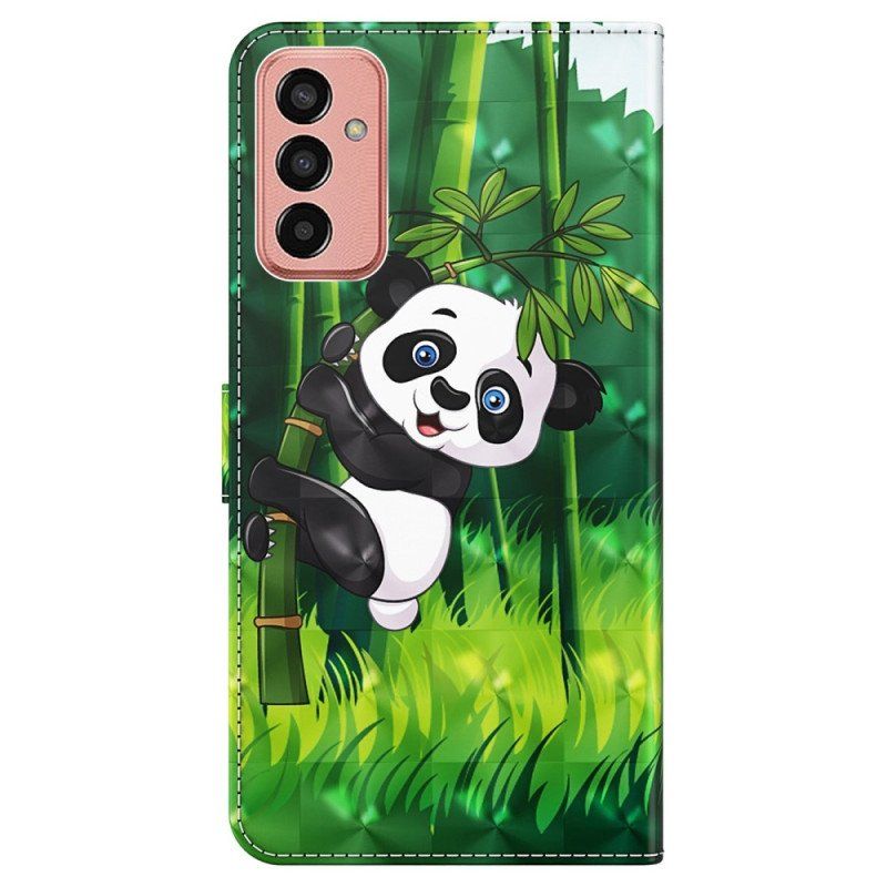 Etui Folio do Samsung Galaxy M13 Panda I Bambus Z Smyczą