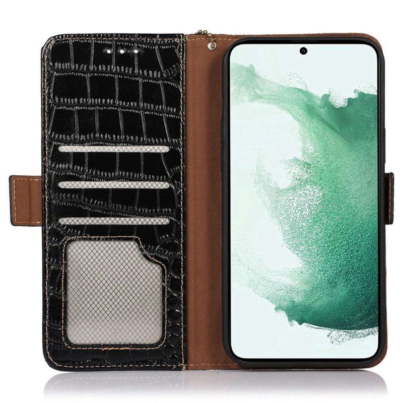 Etui Folio do Samsung Galaxy M13 Rfid W Stylu Krokodyla