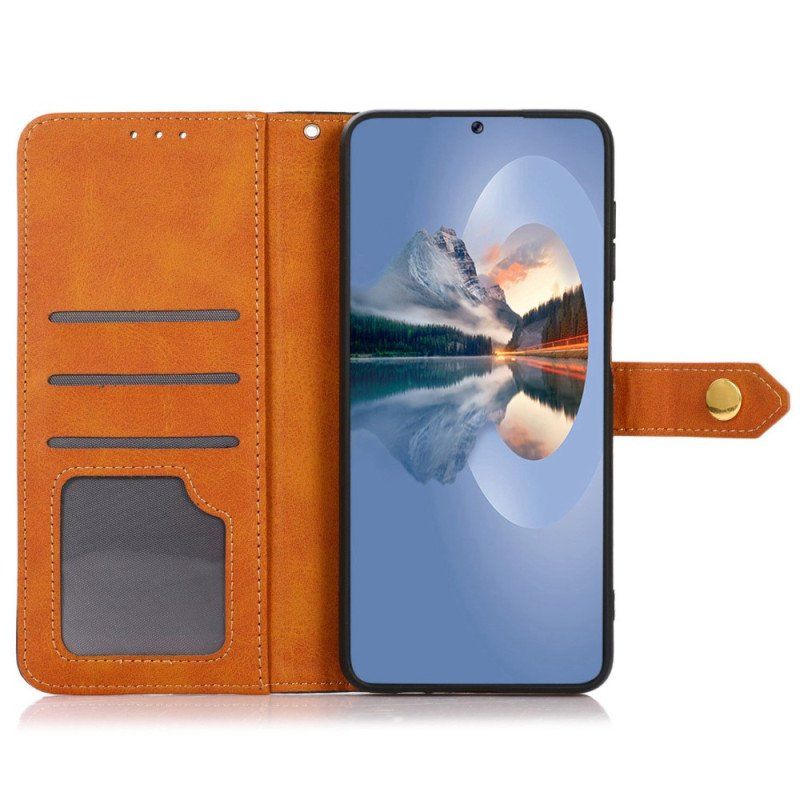 Etui Folio do Samsung Galaxy M13 Złote Zapięcie Khazneh