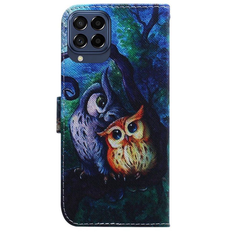 Etui Folio do Samsung Galaxy M33 5G Malowanie Sów