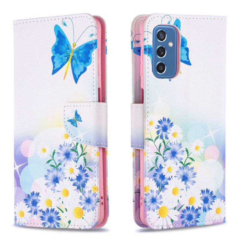 Etui Folio do Samsung Galaxy M52 5G Motyl I Kwiaty