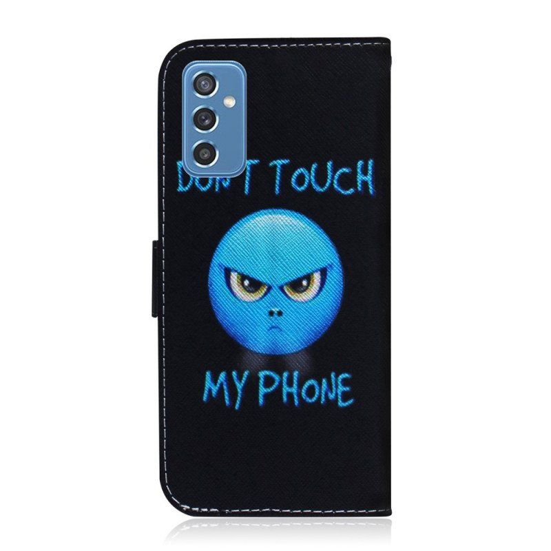 Etui Folio do Samsung Galaxy M52 5G Nie Dotykaj Mojego Telefonu Niebieski