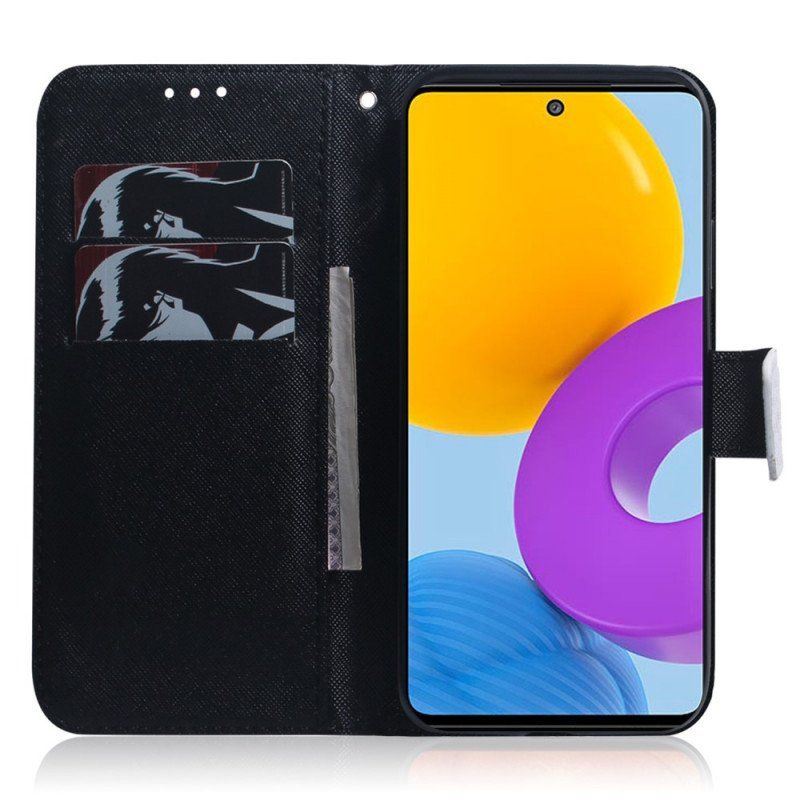 Etui Folio do Samsung Galaxy M52 5G Nie Dotykaj Mojego Telefonu Niebieski