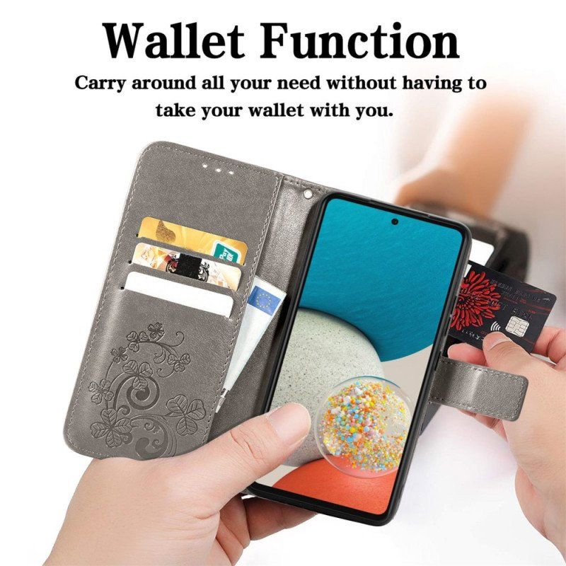 Etui Folio do Samsung Galaxy M53 5G Czterolistna Koniczyna