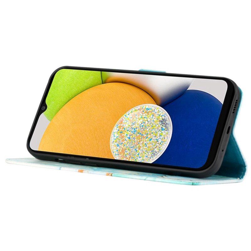 Etui Folio do Samsung Galaxy M53 5G Marmur Ze Smyczą