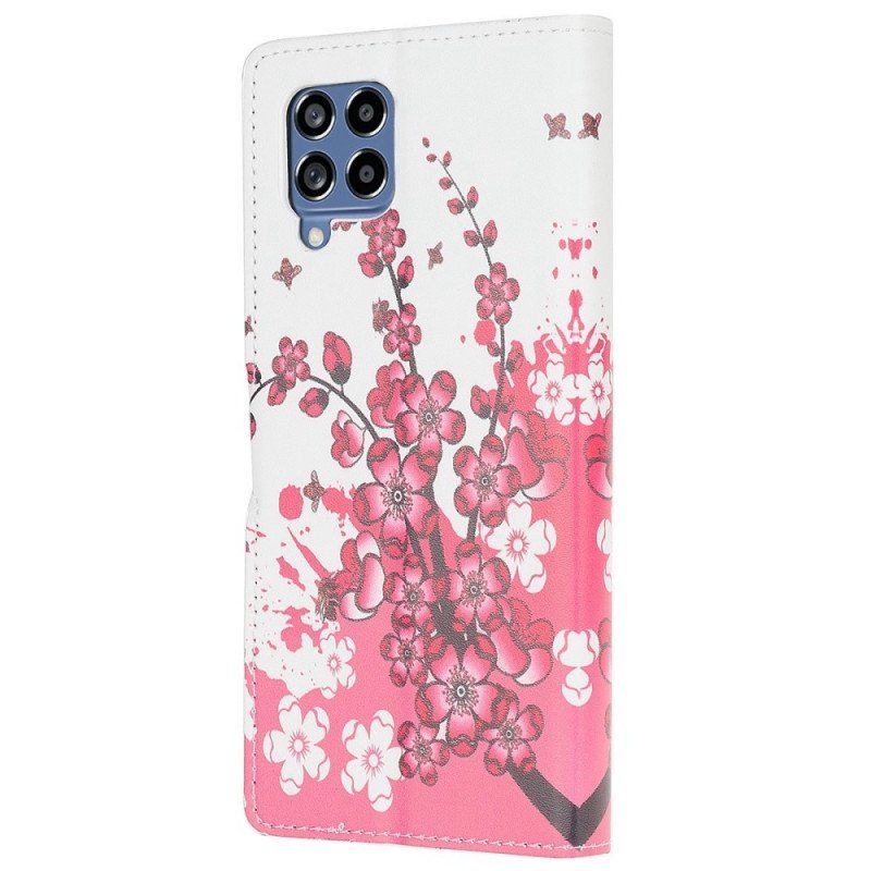 Etui Folio do Samsung Galaxy M53 5G Tropikalne Kwiaty