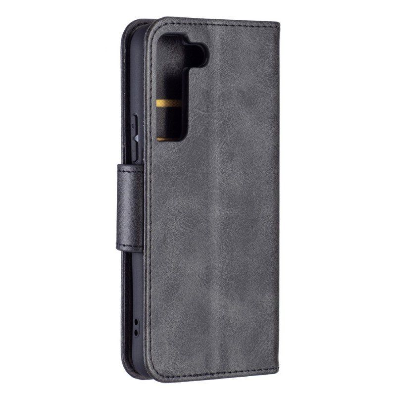 Etui Folio do Samsung Galaxy S22 5G Skórzany Futerał Gładka Klapa Ukośna