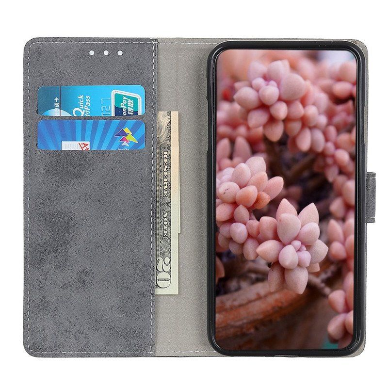 Etui Folio do Samsung Galaxy S22 Ultra 5G Efekt Skóry Vintage