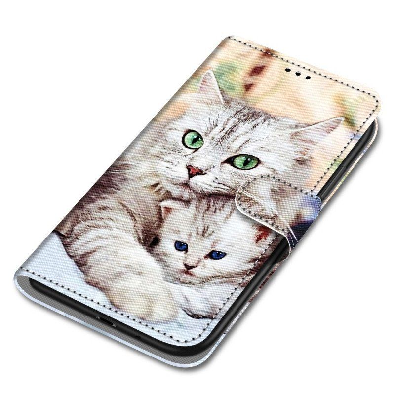 Etui Folio do Samsung Galaxy S22 Ultra 5G Rodzina Kotów